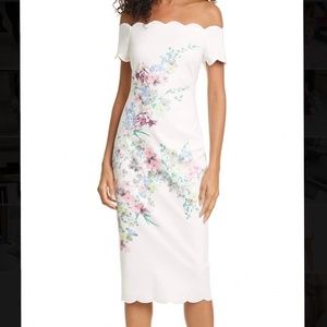 Ted baker off shoulder floral dress NWT